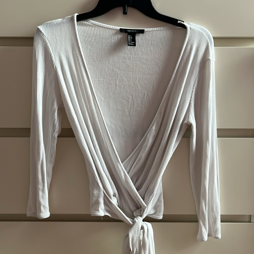 White Forever 21 Wrap Top